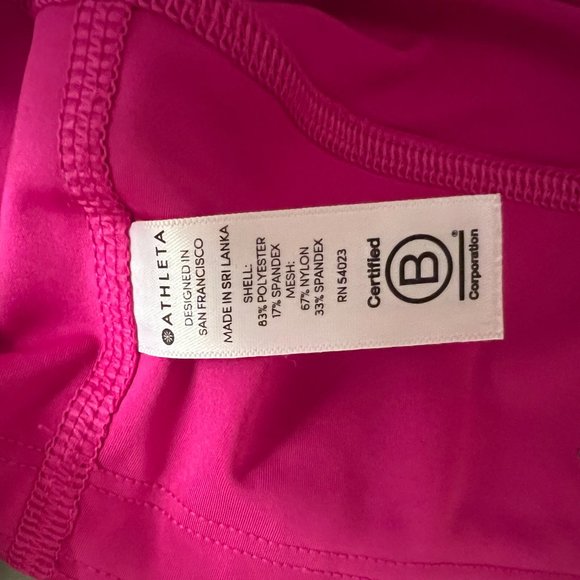 NWOT Athleta Hot Pink Laser Cut Capri Leggings Small - Picture 9 of 9